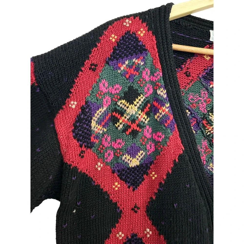 Roberta Frost Vintage Hand Knitted Cotton Cardigan Sweater, Size Small - Picture 5 of 7